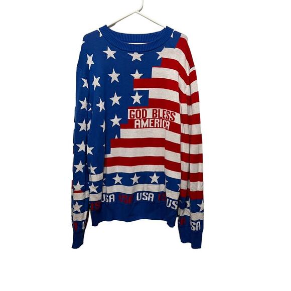 LA Police Gear God Bless America “American Flag” USA Sweater XXL - Picture 4 of 10